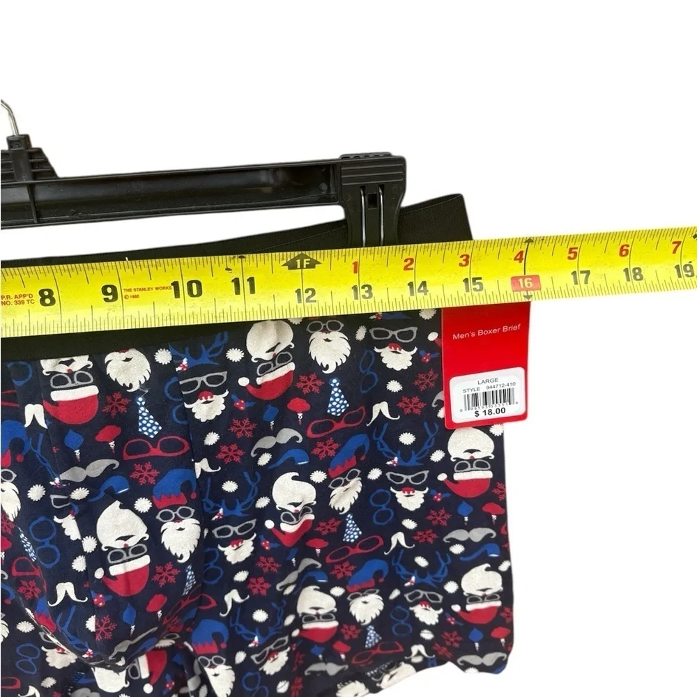 Mens Festive Red and Blue Boxer Briefs with Elastic Waistband Size L NWT